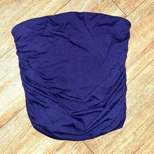 NAVY BLUE BANDEAU TOP